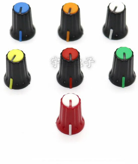 10 Piece 12 * 16.5mm two-color plastic knob flower shaft / D flower inner hole 6mm potentiometer switch adjustment knob