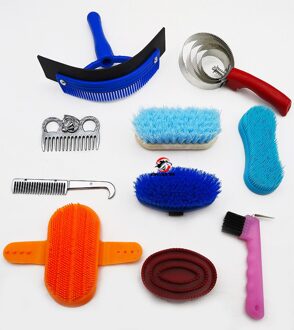 10-piece paard grooming sets, paard kam, huisdieren borstel, paard cleaning tools (CB9063)