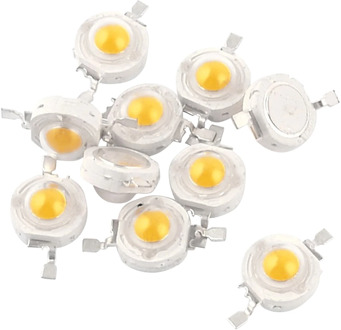 10 Pieces High Power 2 Pin 3W Warm White LED Bead Emitters 100-110Lm for video camera, fish tank, car, pool ,flashlight , decor