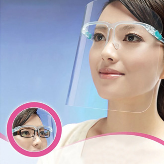 10 Plastic Full Face Shield Cover Anti Oil Spitting Protective Isolation Mask PET Tranparent Dustproof Facial Protection Visor