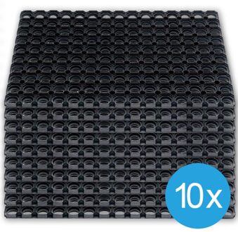 10 Ringmatten - 50 x 80 cm Zwart