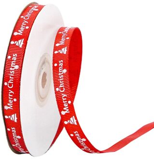 10 Rolls 25 Yards Vrolijk Kerstfeest Printing Rood Groen Grosgrain Lint Roll Voor Diy Ambachten Cadeaupapier Xmas Decoratie
