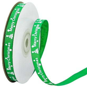 10 Rolls 25 Yards Vrolijk Kerstfeest Printing Rood Groen Grosgrain Lint Roll Voor Diy Ambachten Cadeaupapier Xmas Decoratie