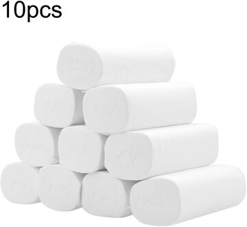 10 Rolls/Lot Comfortabele Inheemse Houtpulp Toiletpapier Coreless Papierrol Toiletpapier Huishouden Papieren Handdoeken