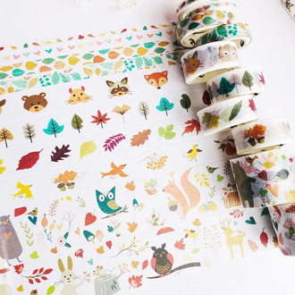 10 Rolls /Pack Kawaii Forest Story Owl Squirrel Washi Paper Decorative Tape Sticker