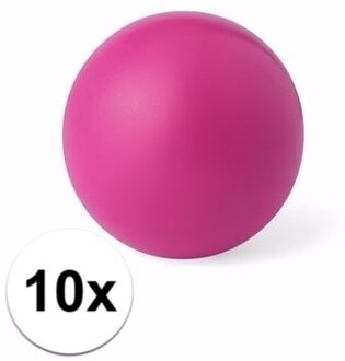 10 roze anti stressballetjes 6 cm