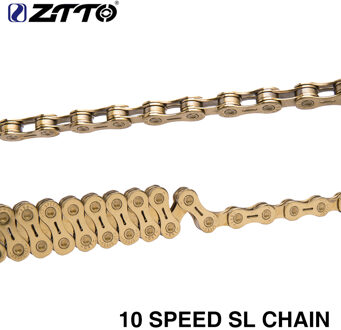 10 S Fiets Chain Golden Semi Hollow SL MTB Mountainbike Road Fiets Onderdelen Duurzaam Goud 10 s 20 s 30 v 10 Speed voor K7