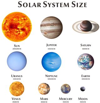10/set van lichtgevende moons Negen planeten zonnestelsel licht stickers kinderkamer lichtgevende muurstickers