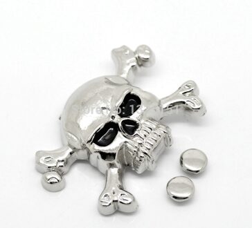 10 Sets Antiek Zilver Skull Crossbone Klinknagels Spots 4.4 cm x 2.9 cm 7mm Tas lederen Kleding J1785