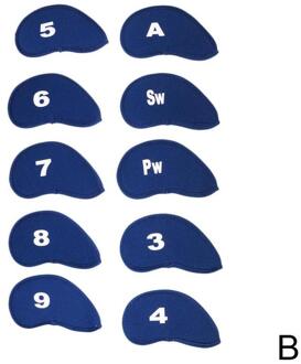 10 Sets Van Drie Kleuren Kan Kiezen Golf Club Head Beschermende Accessoires Cover Q7B8 een-size-blauw