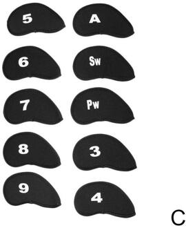 10 Sets Van Drie Kleuren Kan Kiezen Golf Club Head Beschermende Accessoires Cover Q7B8 een-size-zwart