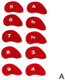 10 Sets Van Drie Kleuren Kan Kiezen Golf Club Head Beschermhoes Accessoires C4V9 een-size-rood