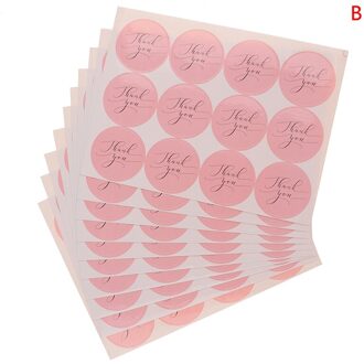 10 Sheets = 120Pcs Cirkel Roze Dank U Stickers Bruiloft Stickers Voor Bakken Party Envelop Fles Drinken Seal Label stickers