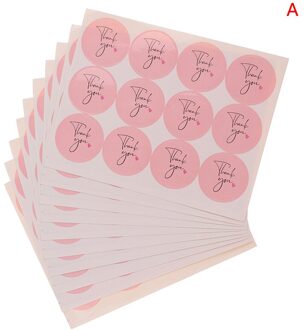 10 Sheets = 120Pcs Cirkel Roze Dank U Stickers Bruiloft Stickers Voor Bakken Party Envelop Fles Drinken Seal Label stickers