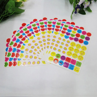 10 Sheets Smile Face Stickers Kawaii Funny Sticker Decoration Toys Self-Adhesive Paper Label For Notebook Albums Phone Computer