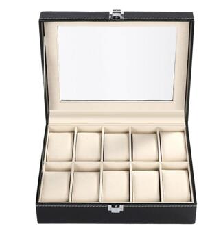 10 Slots Pu Lederen Horloge Doos Geval Professionele Houder Organizer Sieraden Armband Ketting Organizer 2