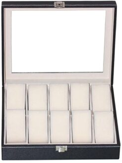 10 Slots Pu Lederen Horloge Doos Geval Professionele Houder Organizer Sieraden Armband Ketting Organizer