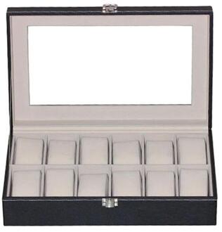 10 Slots Pu Lederen Horloge Opbergdoos Sieraden Armband Display Organizer Voor Oorbellen Ringen Armband Display Houder Case 02