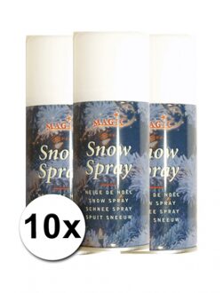 10 Sneeuwspray spuitbussen 150 ml - Decoratiesneeuw Wit