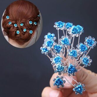 10 stk/partij Vrouwen Bridal Wedding Crystal Flower Rose Haarspeld Clip Haarspeldjes Sticks Haar Braider Styling Gereedschap Haaraccessoires