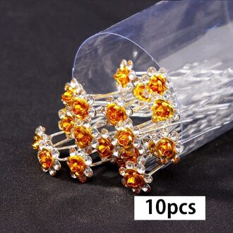 10 stk/partij Vrouwen Bridal Wedding Crystal Flower Rose Haarspeld Clip Haarspeldjes Sticks Haar Braider Styling Gereedschap Haaraccessoires