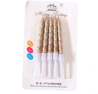 10 Stk/set Draad Kleur Verjaardag Kaarsen Met Stand Cake Kaars Feestartikelen Bruidstaart Decoraties diep blauw