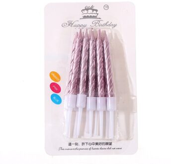 10 Stk/set Draad Kleur Verjaardag Kaarsen Met Stand Cake Kaars Feestartikelen Bruidstaart Decoraties lucht blauw