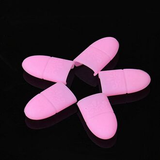 10 Stk/set Nail Art Losweken Cap Gel Polish Remover Wrap Tool Manicure Herbruikbare Wraps Rubber Remover Nail Tool roze