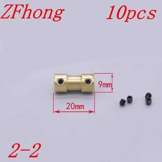 10 stks 2mm NAAR 2mm 2mm x 2mm As Motor messing Koppeling Koppeling Messing M3 Schroef gaten 3 MM