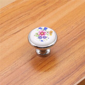 10 stks 32mm Kleurrijke Keramische ronde Kast Knoppen Deur Handgrepen Kast Lade Kast Meubels Handvat Knoppen