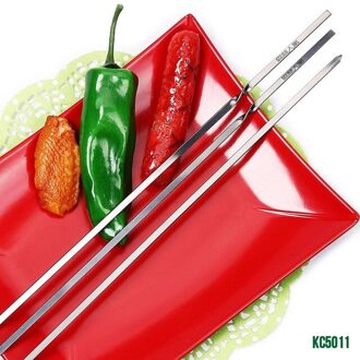 10 stks 45 cm/40 cm rvs Platte BBQ Stokken Barbeque Spiesjes Kebab BBQ Stickers Grill Barbecue accessoires