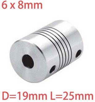 10 stks 6x8mm CNC Motor Jaw Shaft Coupler 6mm Tot 8mm Flexibele Koppeling OD 19 x 25mm