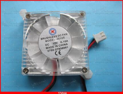 10 stks Borstelloze DC Koelventilator 12 V 4010 S 11 Blades 40x40x10mm Wit w/Heatsink