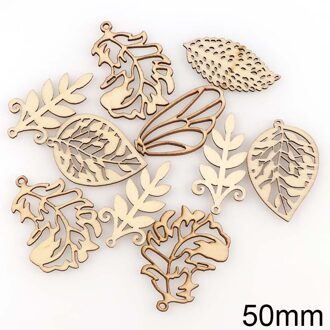 10 stks DIY Houten gemengde blad hout chips hanger Embellishments Ambachten Scrapbooking Benodigdheden Hand-made Graffiti Knoppen