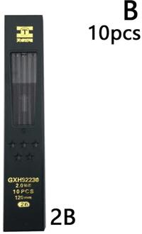 10 Stks/doos 2 Mm 2B Hb Zwart 2.0 Mm Mechanische Potlood Vulling 120 Mm Kantoorbenodigdheden Professionele En hoge Sterkte