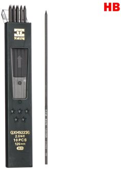 10 stks/doos 2mm 2B HB Zwart 2.0mm Mechanische Potlood Vulling Scholieren Automatische Lead Core Vullingen Potlood lood