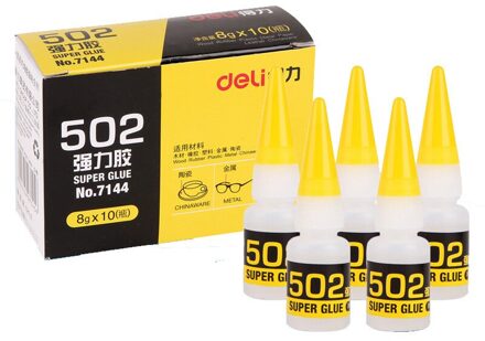 10 Stks/doos 502 Super Lijm Instant Sneldrogende Cyanoacrylate Adhesive Sterke Bond Snelle Leer Rubber Metalen Kantoorbenodigdheden