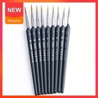10 Stks/doos Kunstenaars Borstels Borstel Pen Voor Geschetste Lijnen Schilderij Aquarel Levert Pen Verf Tool Schilderen Olie Gouache C3D1
