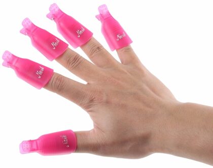 10 stks Gel nagellak Losweken Remover Clip Cap Set Nail Ontvetter Acryl Wrap Nail Art Manicure Tool paars
