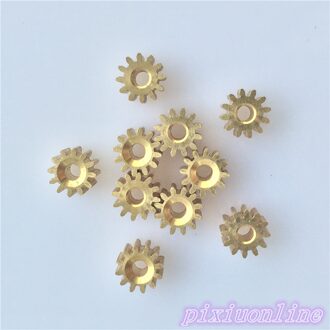 10 stks K092Y 2.3mm Porie 12 Tand Messing Motor Shaft Gear DIY Speelgoed Onderdelen Te