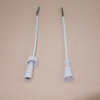 10 stks/lot3 Core Wit Waterdichte pigtail, 20 cm lange elke; mannelijke en vrouwelijke; mannelijke connector's diameter 13.5mm; 18AWG draad