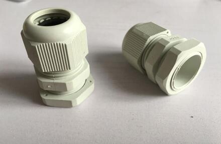 10 stks M24 * 1.5 Nylon kabel waterdichte connector plastic kabel vaste hoofd wit