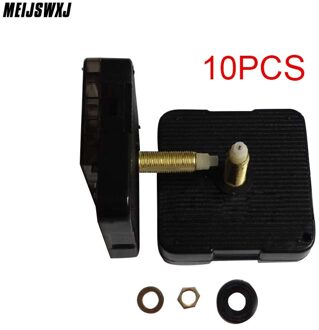 10 stks Mechanisme Met Handen Lange As Quartz Klok Beweging Mute Slab Gewijd Lange Draad As Lengte 28mm