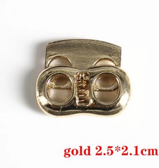10 stks Pack Cord Lock Toggle Stopper Bean Metalen Zilver Maat: 25mm * 21mm * 7mm Toggle Clip NK216 C229 goud 10stukken