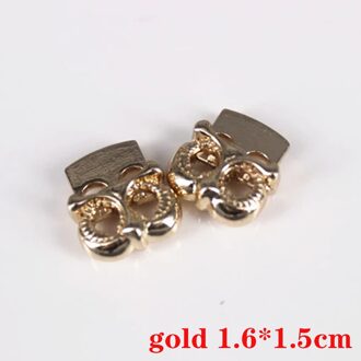 10 stks Pack Cord Lock Toggle Stopper Bean Metalen Zilver Maat: 25mm * 21mm * 7mm Toggle Clip NK216 D226 goud 10stukken
