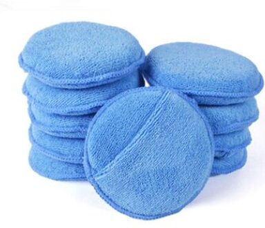 10 Stks/pak 5-Inch Microfiber Wax Applicator Ultra-Zachte Polijsten Waxen Spons Met Pocket Auto Wax Applicator Schuim spons Blauw