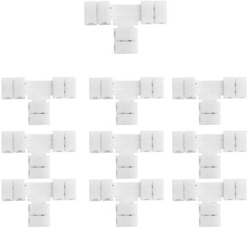 10 stks/pak T Vorm Solderless Snap Down 2Pin Dirigent LED Strip Connector voor Quick Splitter Aansluiting van 8mm Breed 3528 2835 S