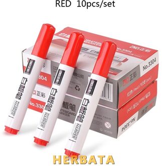 10 Stks/pak Tweekoppige Note Pen Whiteboard Pen Uitwisbare Schrijven Whiteboard Marker Speciale Pen Rood Blauw Zwart Water-gebaseerd Pen