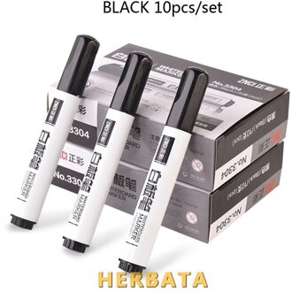 10 Stks/pak Tweekoppige Note Pen Whiteboard Pen Uitwisbare Schrijven Whiteboard Marker Speciale Pen Rood Blauw Zwart Water-gebaseerd Pen