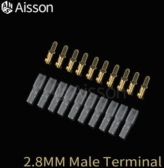 10 Stks/partij 2.8Mm 4.8Mm 6.3Mm De Isolerende Insert Voorjaar Man Vrouw Terminal Van De Plug Met Transparante cover 2.8mm mannetje